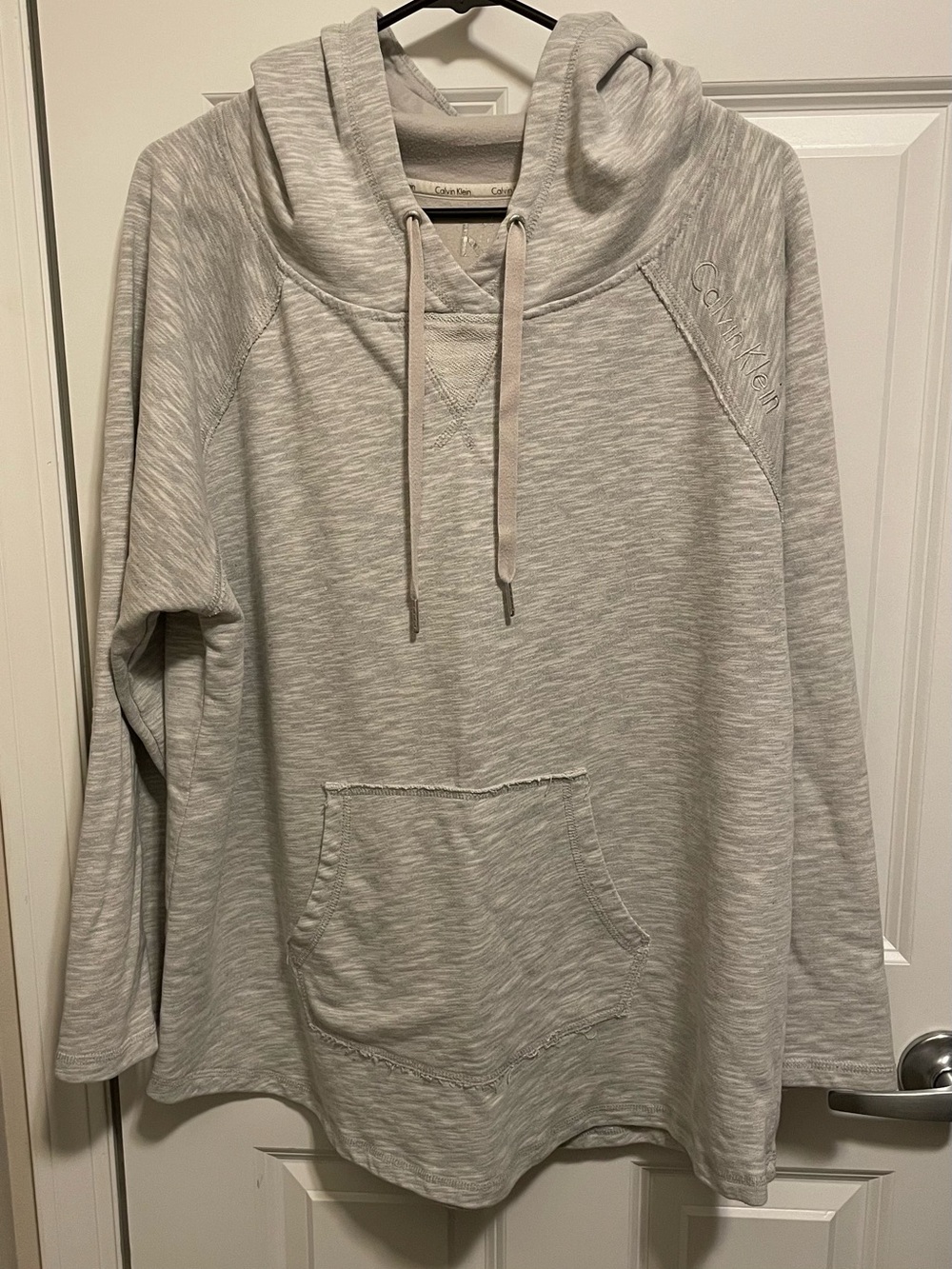 Calvin Klein Grey Space Dye French Terry Hoodie Size XXL